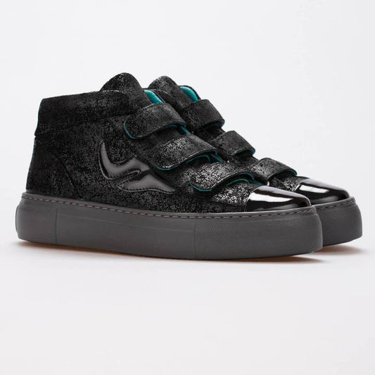 ALICE – WET SUEDE & PATENT LEATHER BLACK - jameswhite001