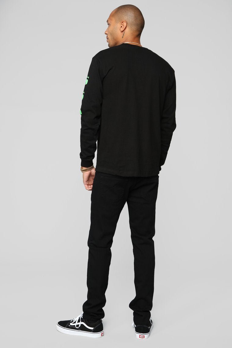 All I See Is Dollar Signs Long Sleeve Tee - Black - jameswhite001