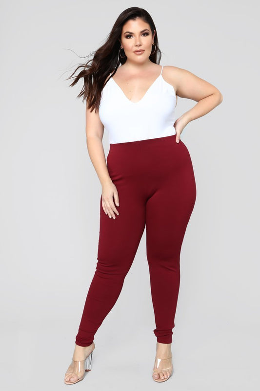 Almost Everyday Leggings - Burgundy - jameswhite001