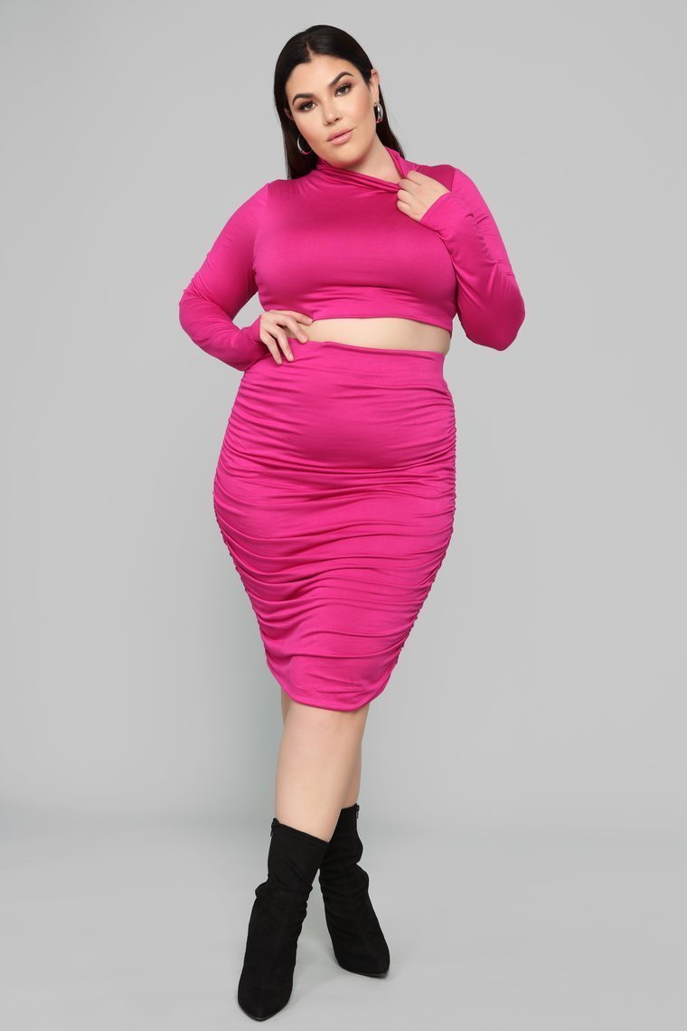Almost In Love Skirt Set - Magenta - jameswhite001