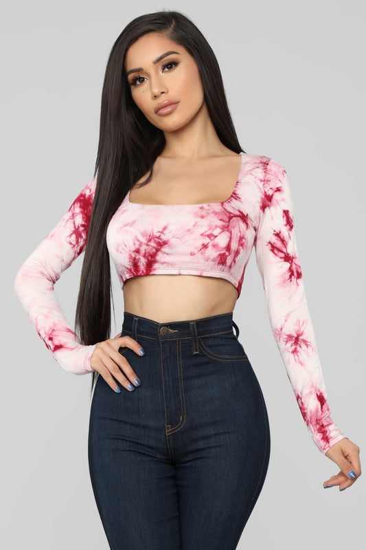Anything But Square Crop Top - Burgundy/Combo - jameswhite001