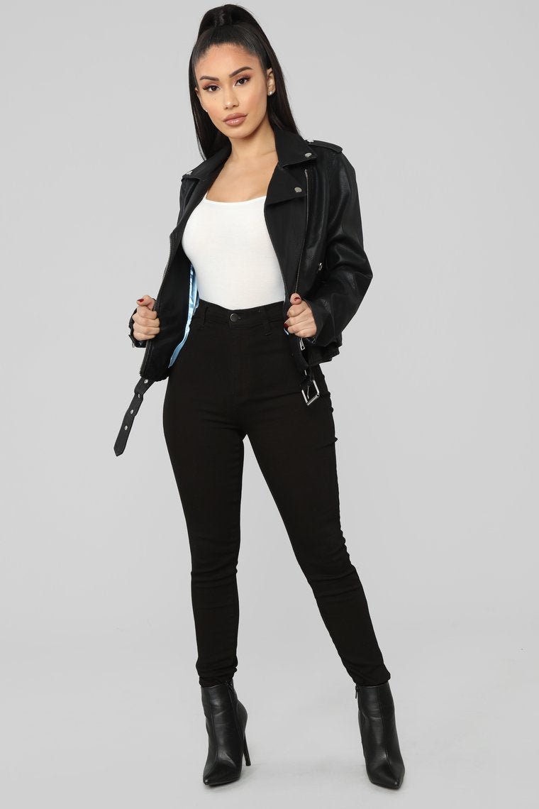 Araxie Vegan Leather Jacket - Black - jameswhite001