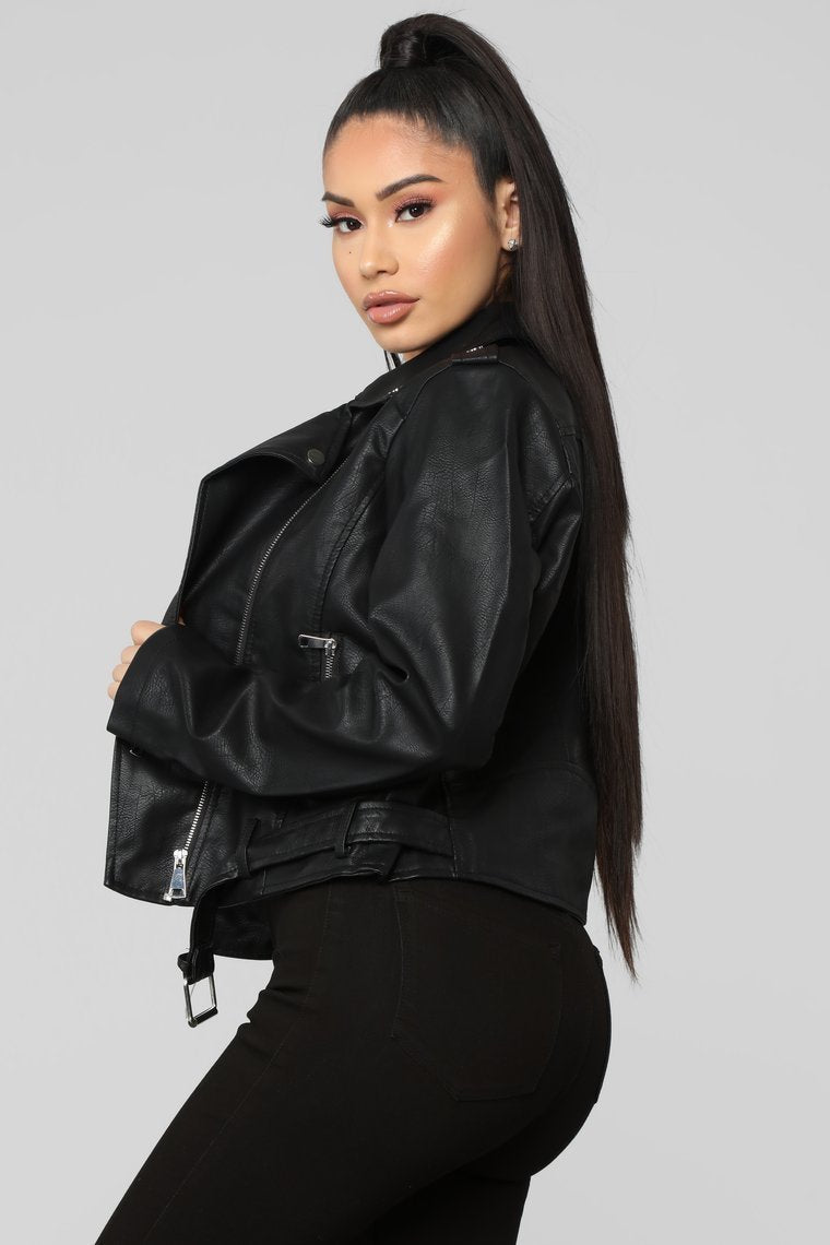 Araxie Vegan Leather Jacket - Black - jameswhite001