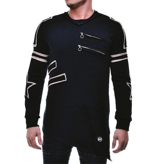 ASYMMETRIC CUT MENS SWEATER 3552 - jameswhite001