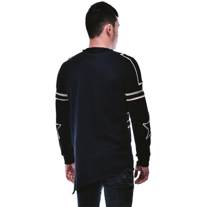 ASYMMETRIC CUT MENS SWEATER 3552 - jameswhite001