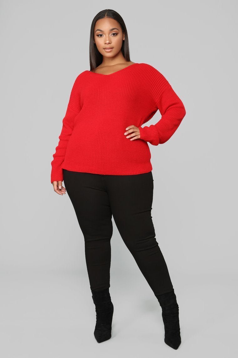 Autumn's Favorite Girl Sweater - Red - jameswhite001