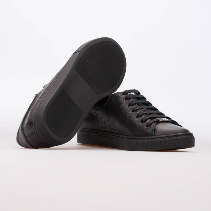 AVA – LEATHER CROCO EMBOSSED BLACK - jameswhite001