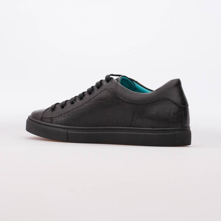 AVA – LEATHER CROCO EMBOSSED BLACK - jameswhite001