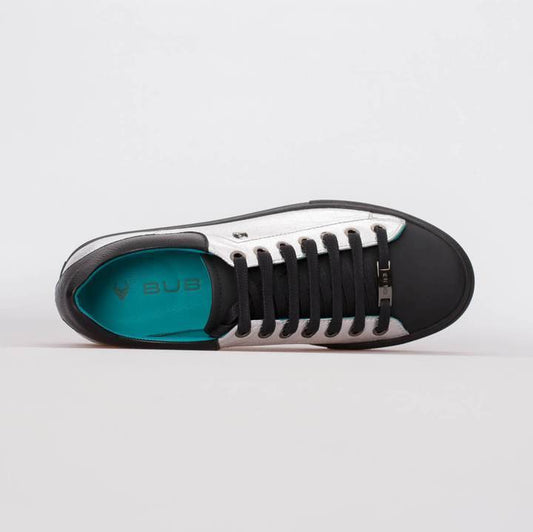 AVA – LEATHER SILVER & MAT BLACK - jameswhite001