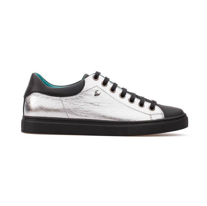 AVA – LEATHER SILVER & MAT BLACK - jameswhite001