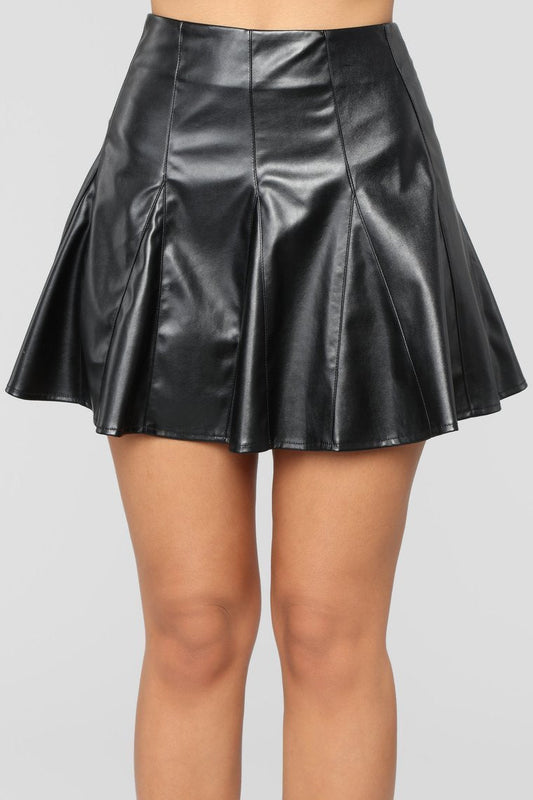 Baby Girl Vegan Leather Skirt - Black - jameswhite001