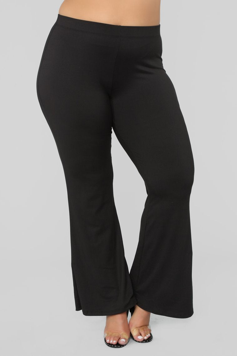 Basic Bell Bottom Pants - Black - jameswhite001
