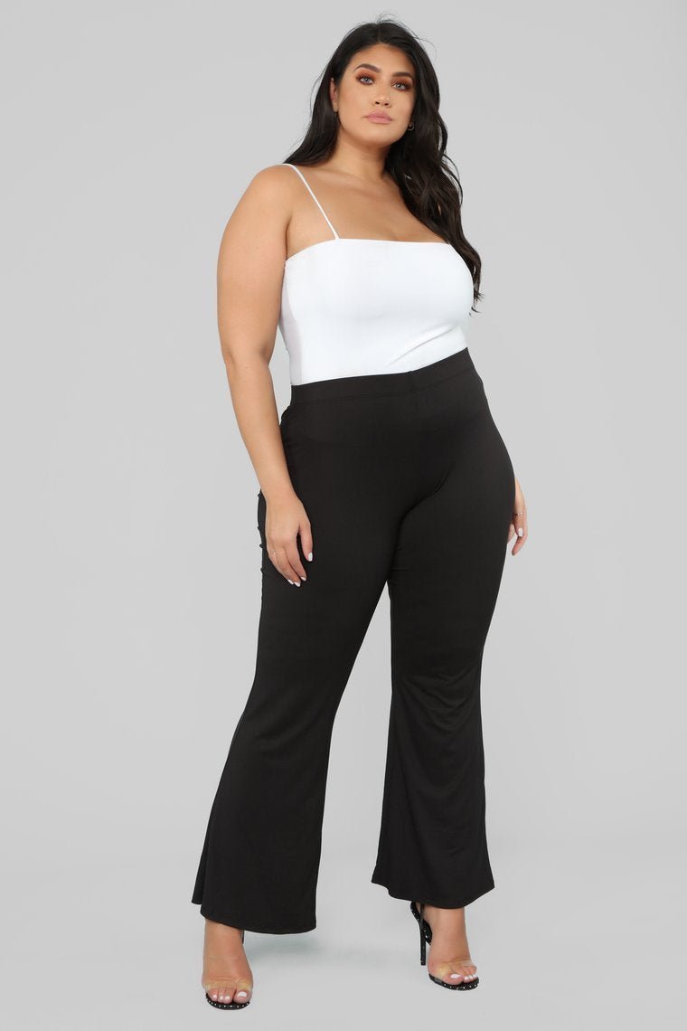 Basic Bell Bottom Pants - Black - jameswhite001