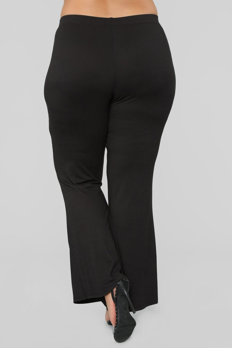 Basic Bell Bottom Pants - Black - jameswhite001