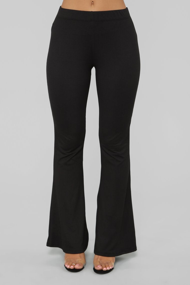 Basic Bell Bottom Pants - Black - jameswhite001