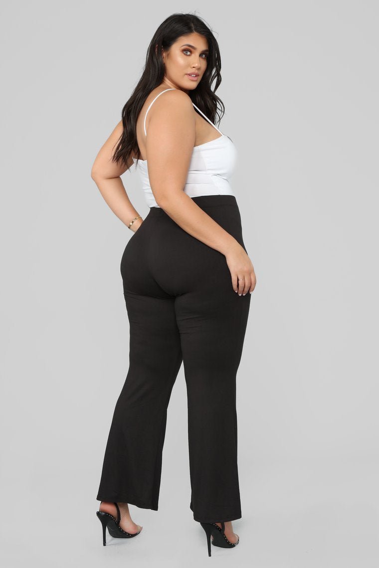 Basic Bell Bottom Pants - Black - jameswhite001