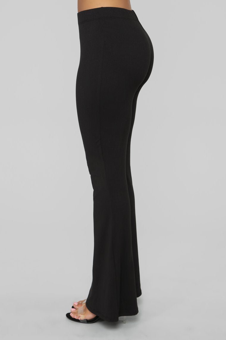 Basic Bell Bottom Pants - Black - jameswhite001