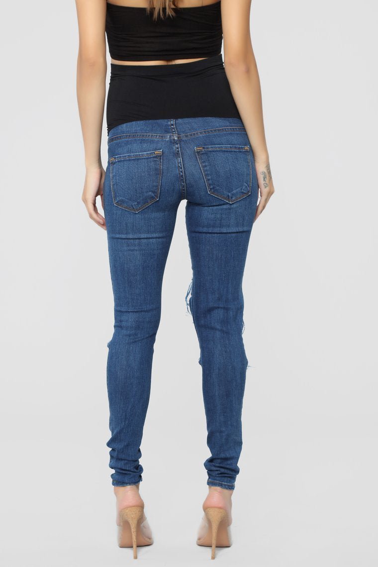 Beach Bum Maternity Jeans - Medium Blue - jameswhite001