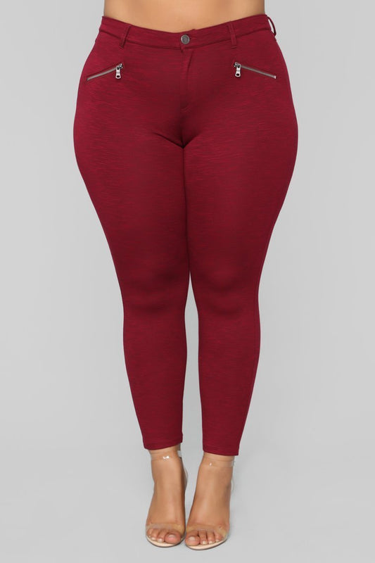 Better Than The Rest Ponte Pants - Burgundy Slub - jameswhite001