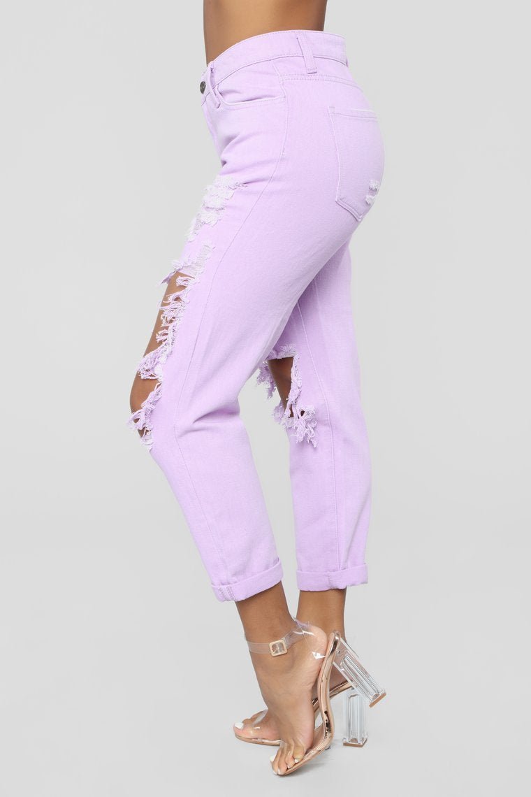 Big Expectations High Rise Boyfriend Jeans - Lilac - jameswhite001
