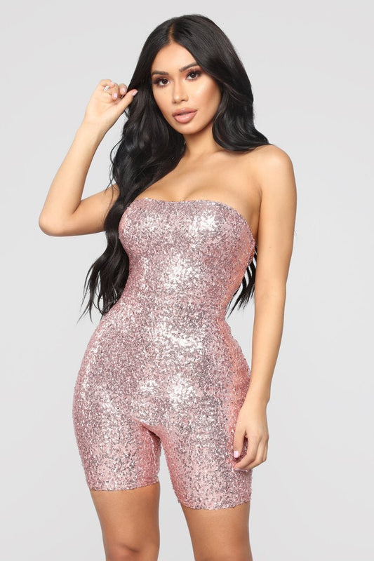Birthday Bash Sequin Romper - Pink - jameswhite001