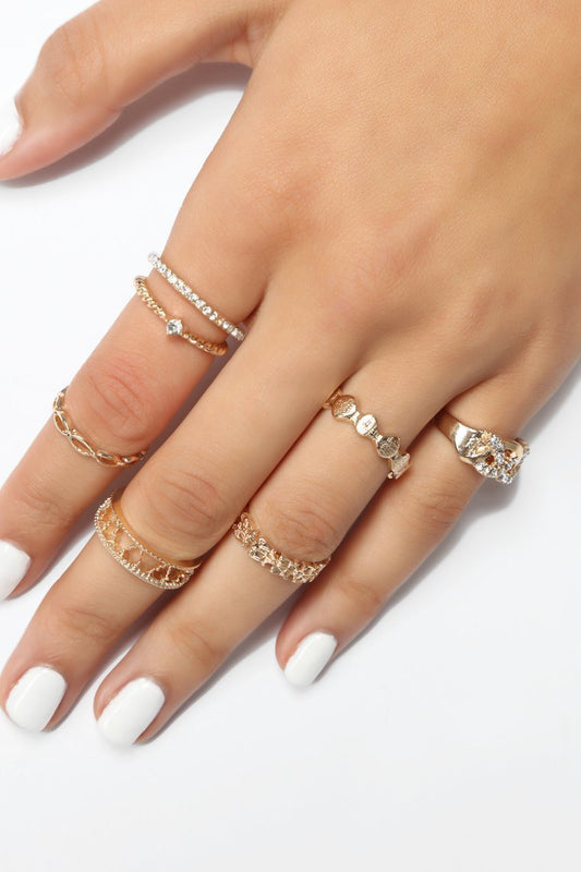 Bite The Bullet Ring Set - Gold - jameswhite001