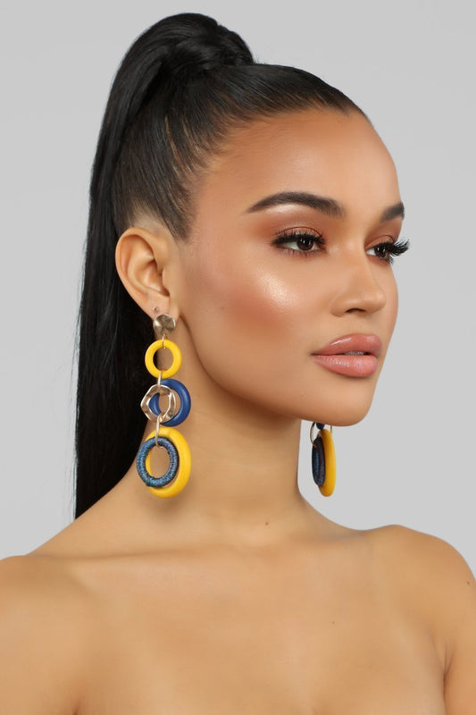 Block My World Earrings - Mustard - jameswhite001