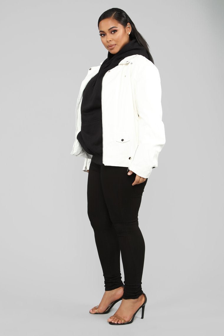 Broken Hearts Moto Jacket - White - jameswhite001