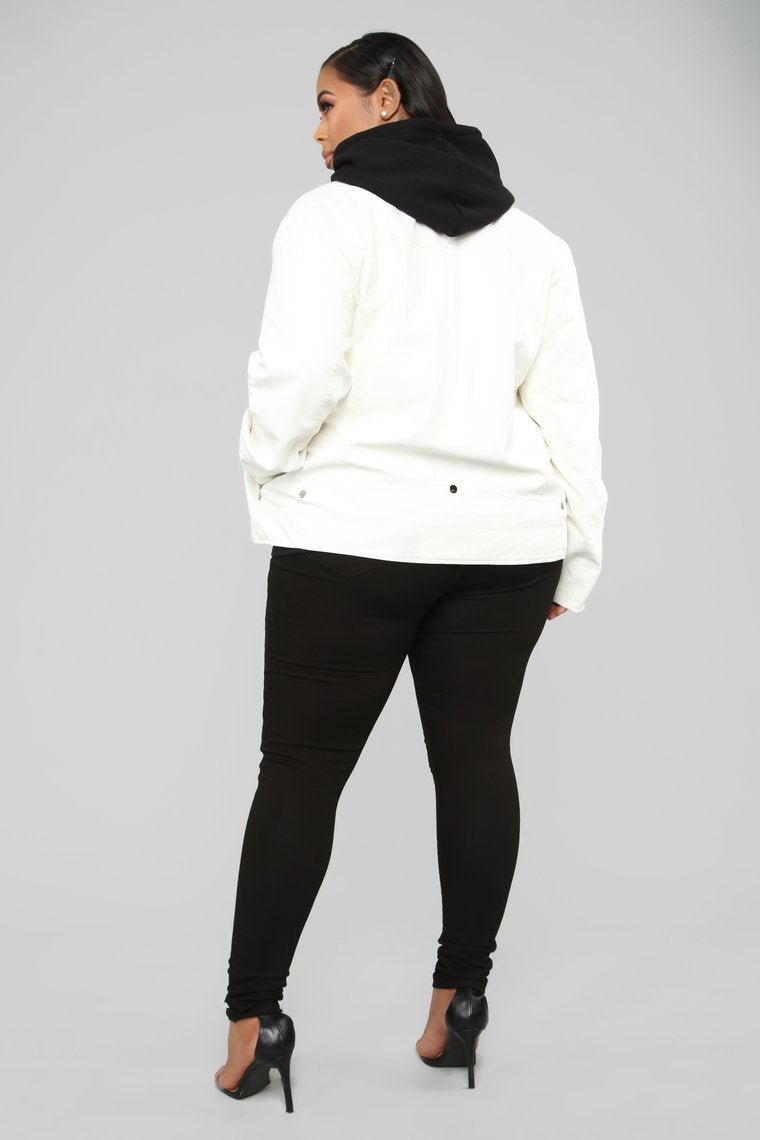 Broken Hearts Moto Jacket - White - jameswhite001