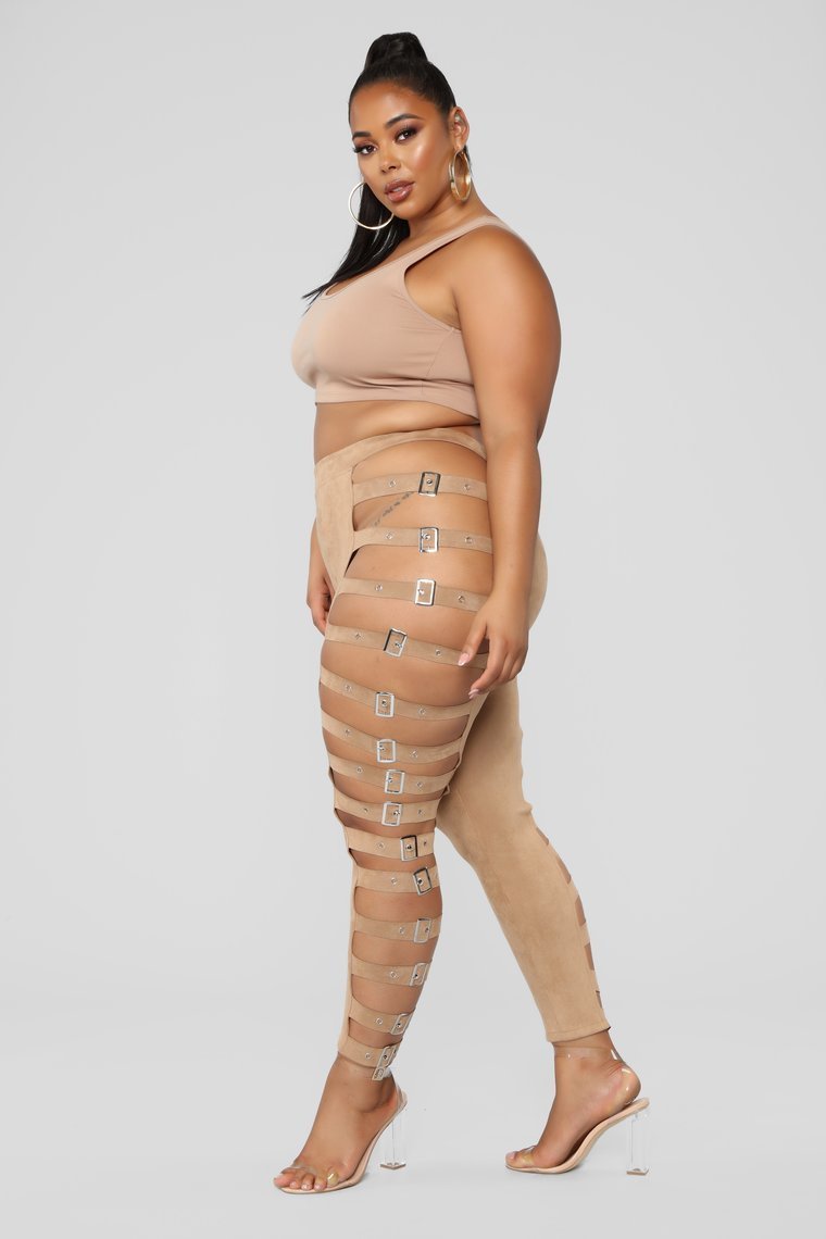 Buckle Up Suede Pants - Taupe - jameswhite001