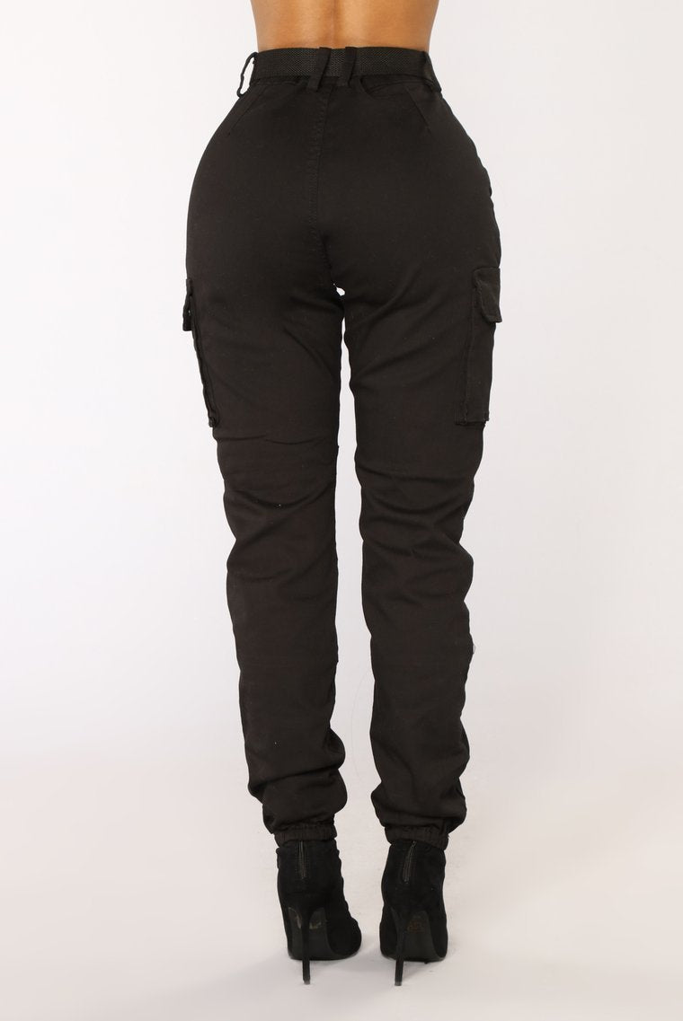 Cadet Khloe Oversized Cargo Pants - Black - jameswhite001