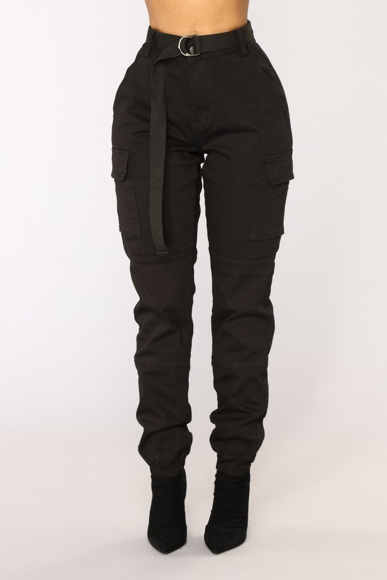 Cadet Khloe Oversized Cargo Pants - Black - jameswhite001