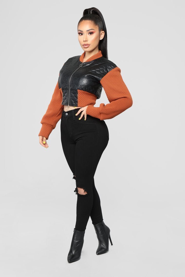 Call Me First Jacket - Rust/Combo - jameswhite001