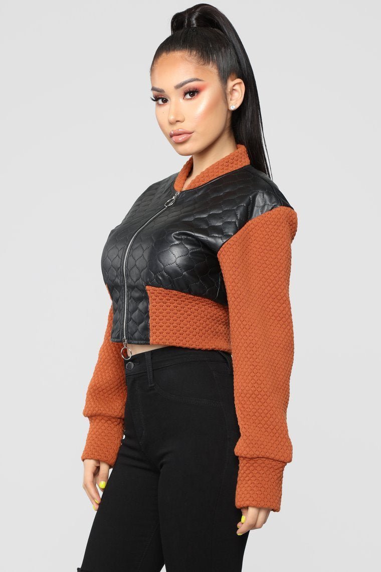 Call Me First Jacket - Rust/Combo - jameswhite001