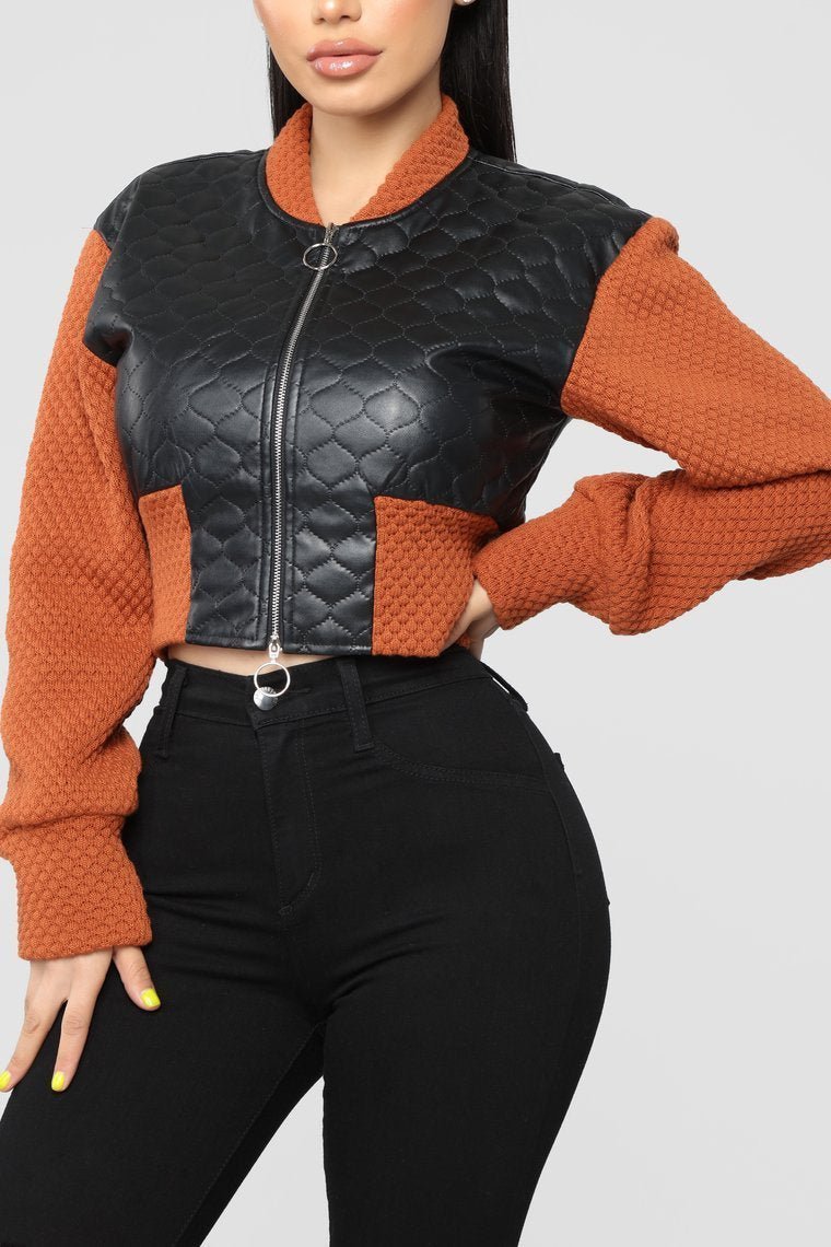 Call Me First Jacket - Rust/Combo - jameswhite001