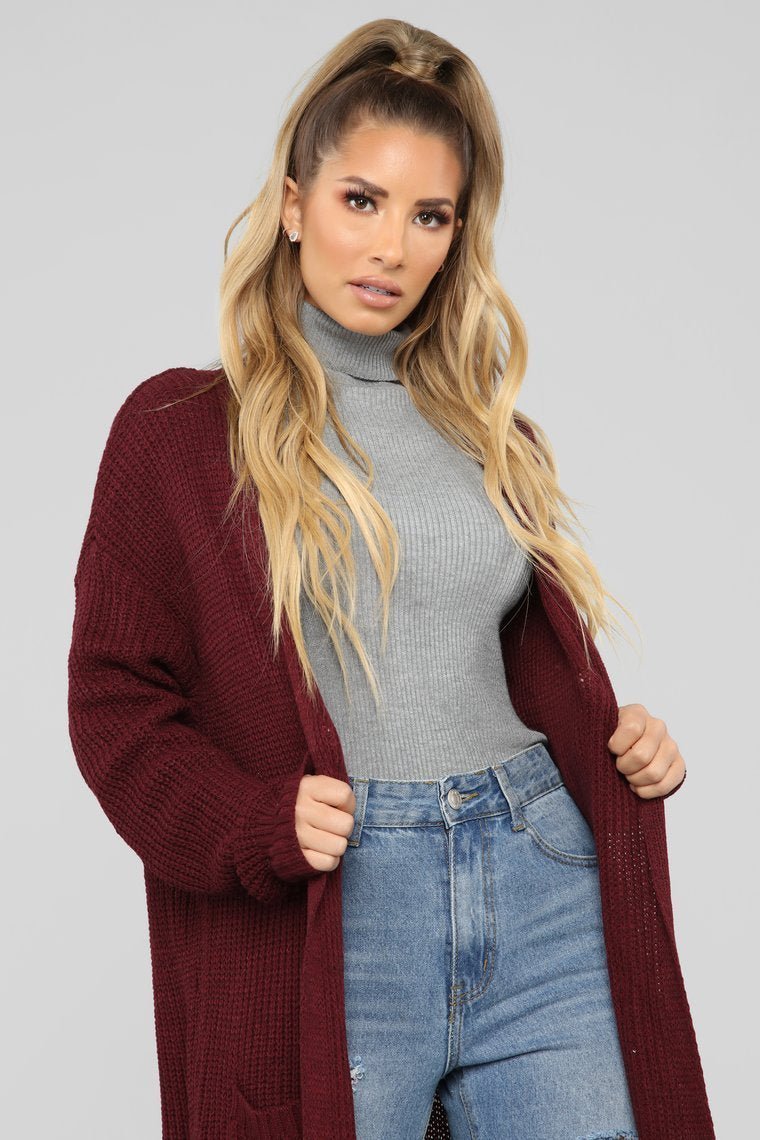 Can We Talk Cardigan - Burgundy - jameswhite001