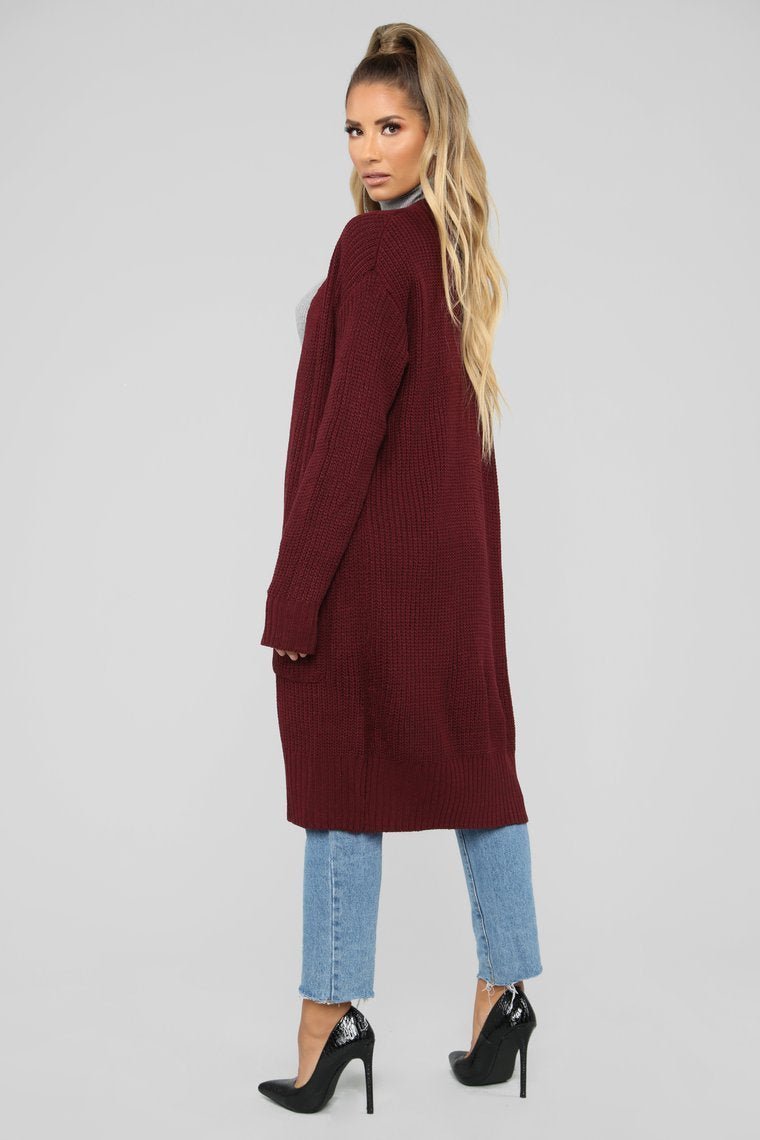 Can We Talk Cardigan - Burgundy - jameswhite001