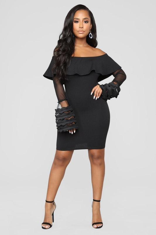 Can't Stop This Feelin' Dress - Black - jameswhite001