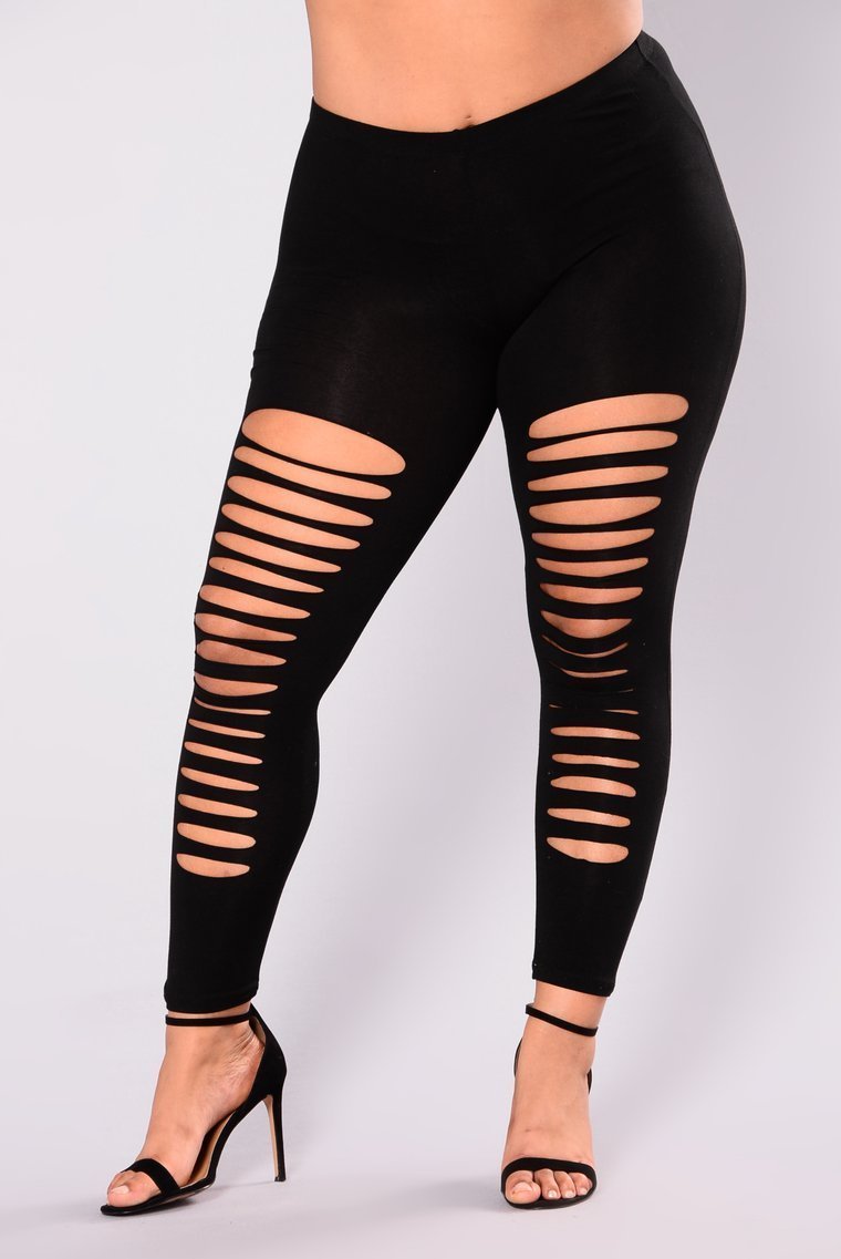 Carine Distressed Leggings - Black - jameswhite001