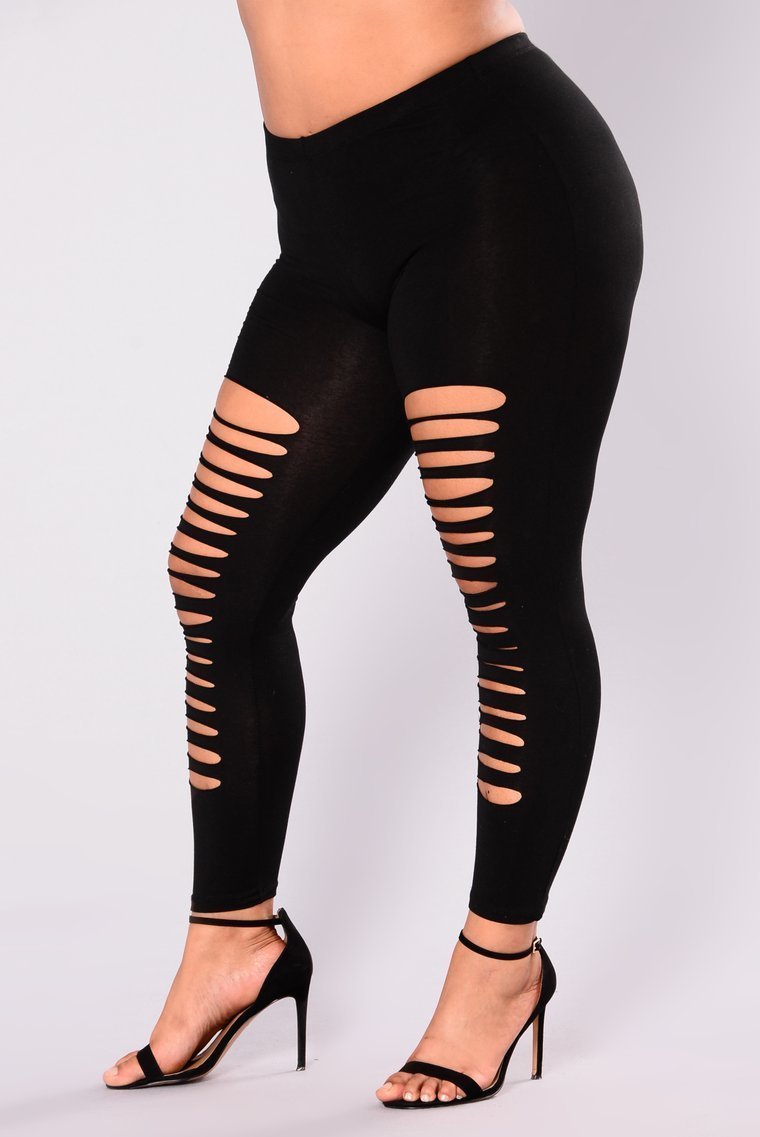 Carine Distressed Leggings - Black - jameswhite001