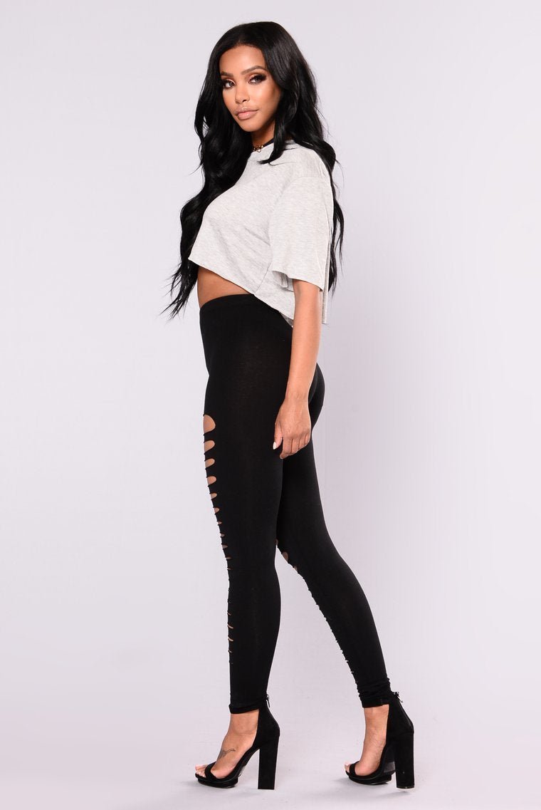 Carine Distressed Leggings - Black - jameswhite001