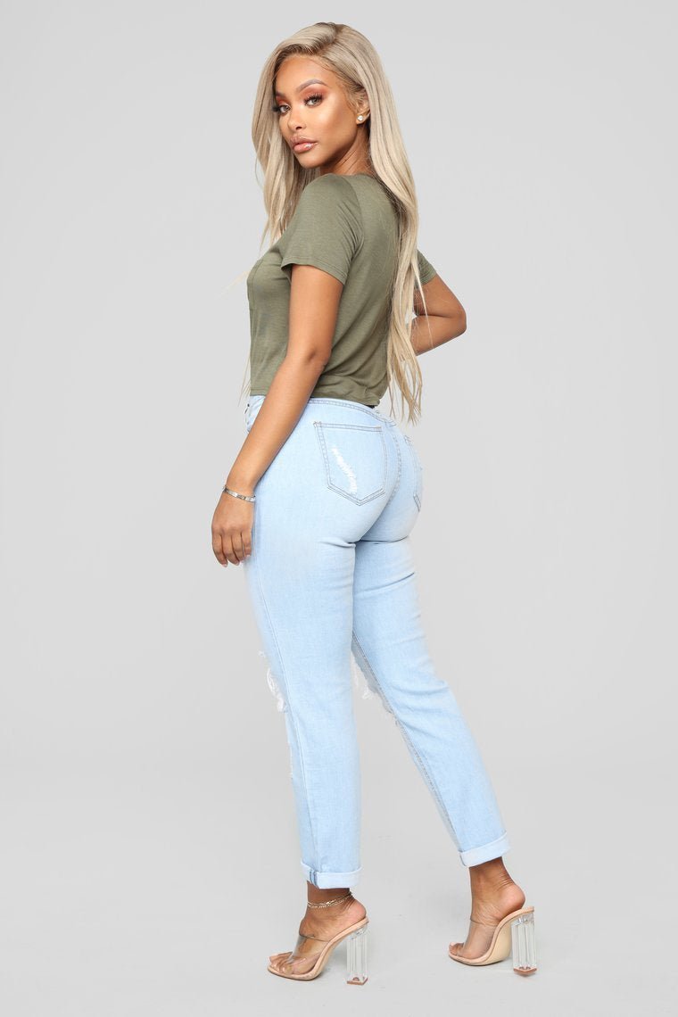 Carry Me Away High Rise Jeans - Light Blue Wash - jameswhite001