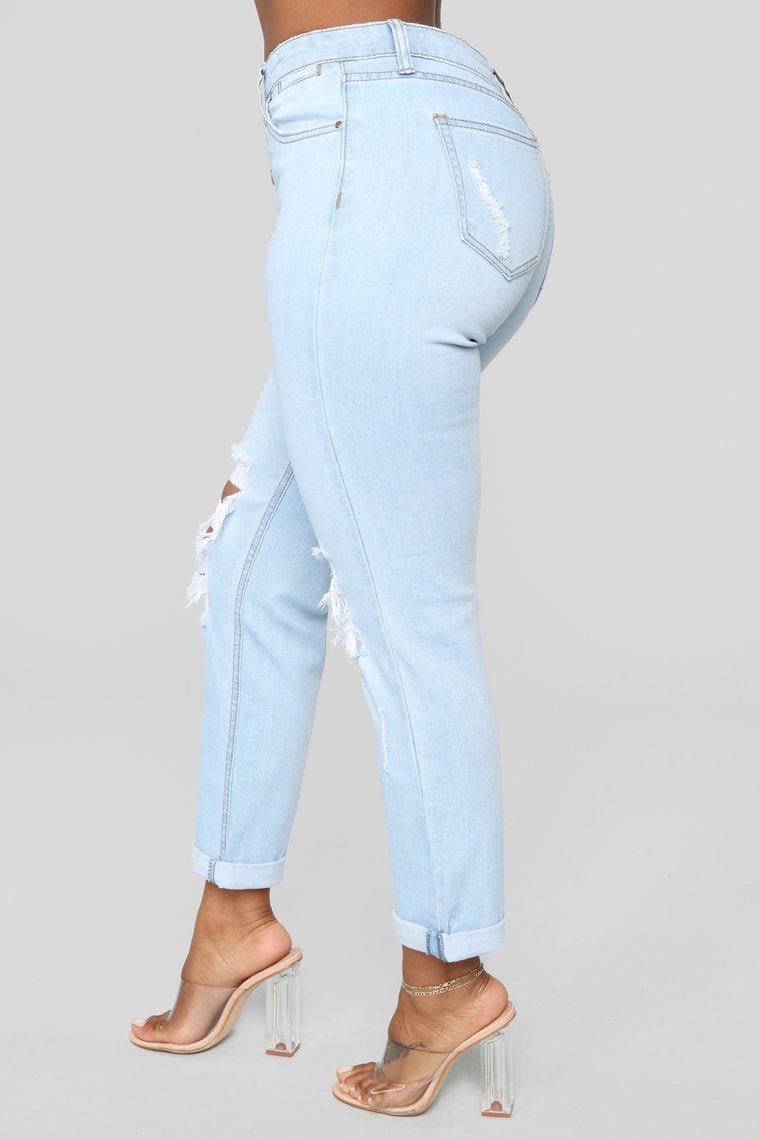 Carry Me Away High Rise Jeans - Light Blue Wash - jameswhite001