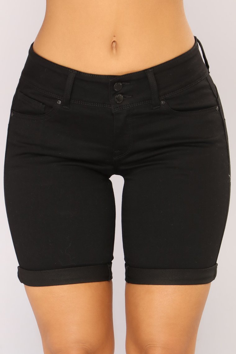 Catalina Booty Lifting Bermuda Shorts - Black - jameswhite001