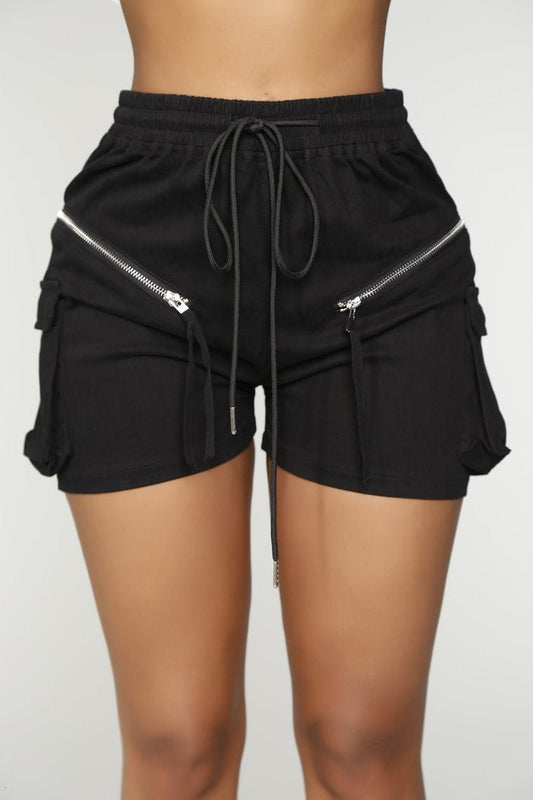 Charlee Cargo Shorts - Black - jameswhite001