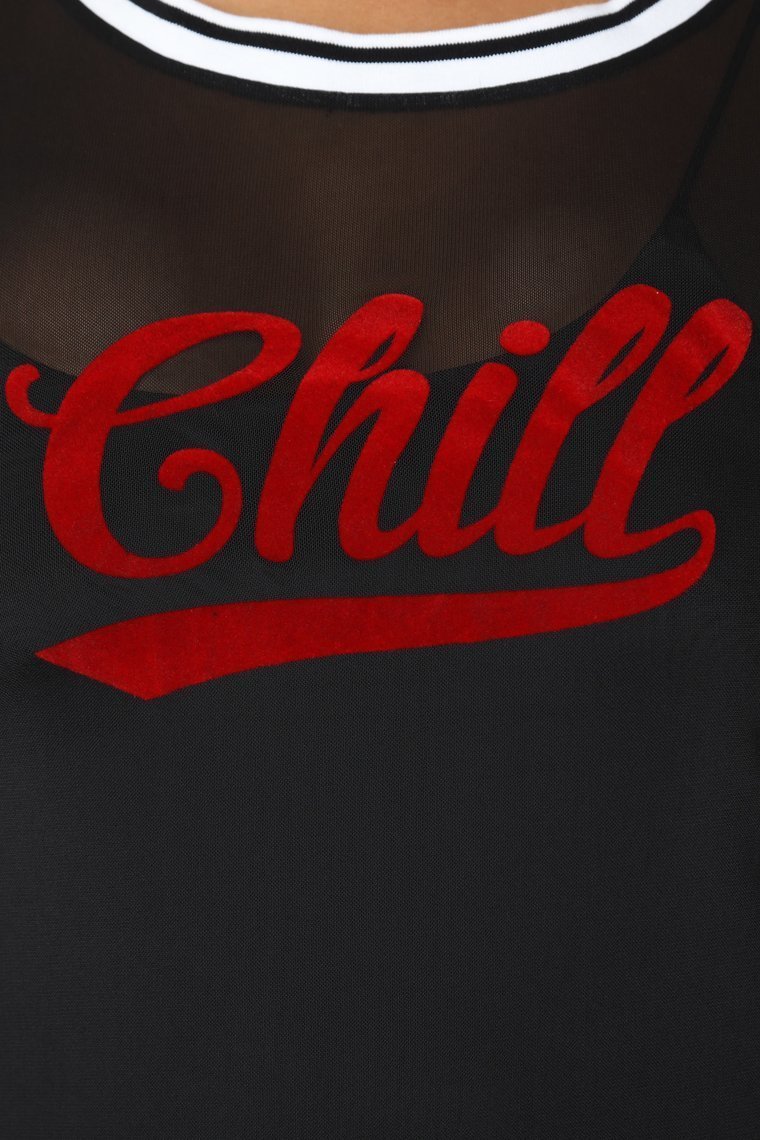 Chill Out Bro Mesh Dress - Black - jameswhite001