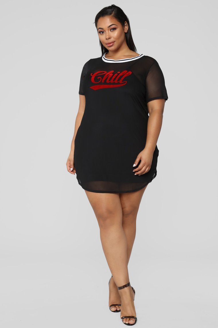 Chill Out Bro Mesh Dress - Black - jameswhite001