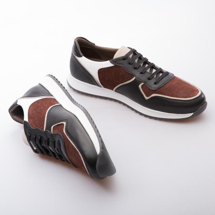 CHRISTIAN - BRICK & BROWN - EMBSOSED CALF NUBUCK & LEATHER - jameswhite001