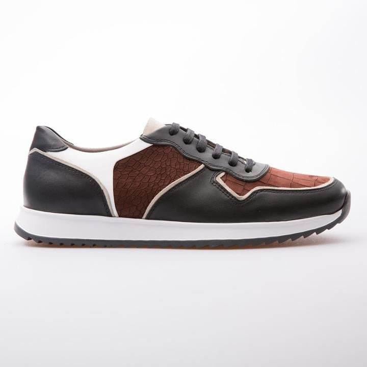 CHRISTIAN - BRICK & BROWN - EMBSOSED CALF NUBUCK & LEATHER - jameswhite001