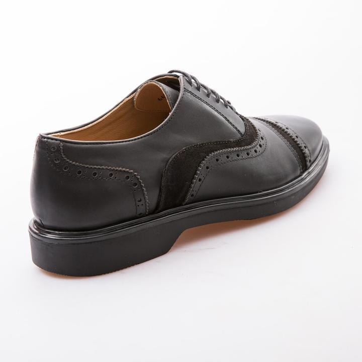 CHRISTOPHER - BLACK - CALF LEATHER & SUEDE - jameswhite001